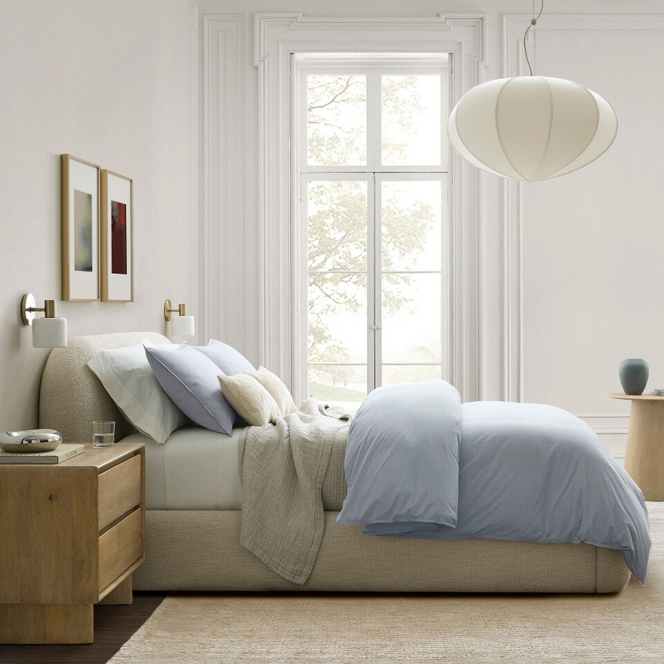 Organic Washed Cotton Percale Duvet Cover & Pillowcases