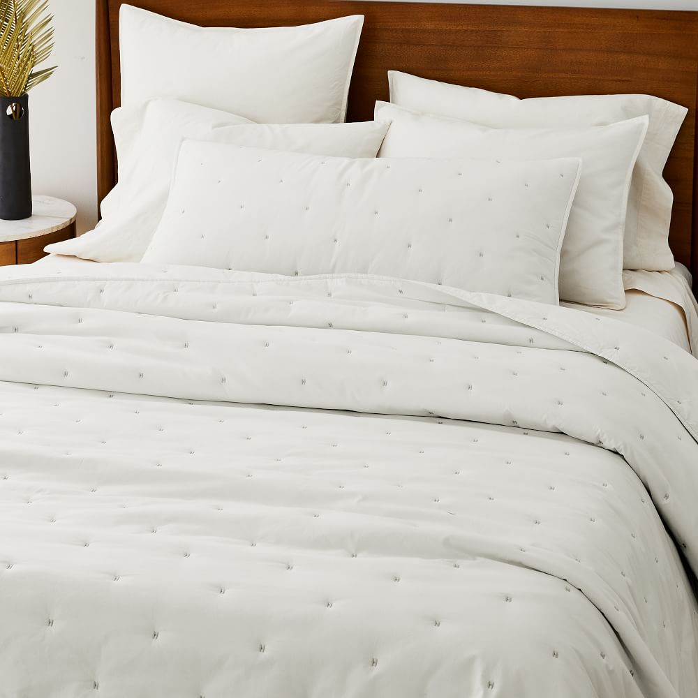 Washed Cotton Percale Quilt \u0026 Shams 