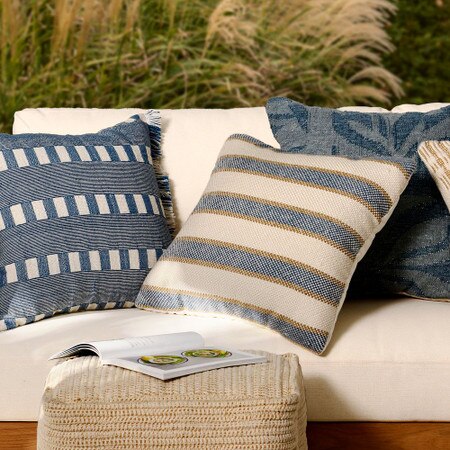 Pottery Barn Blue Striped Outdoor Pillows Pottery Barn Outdoor