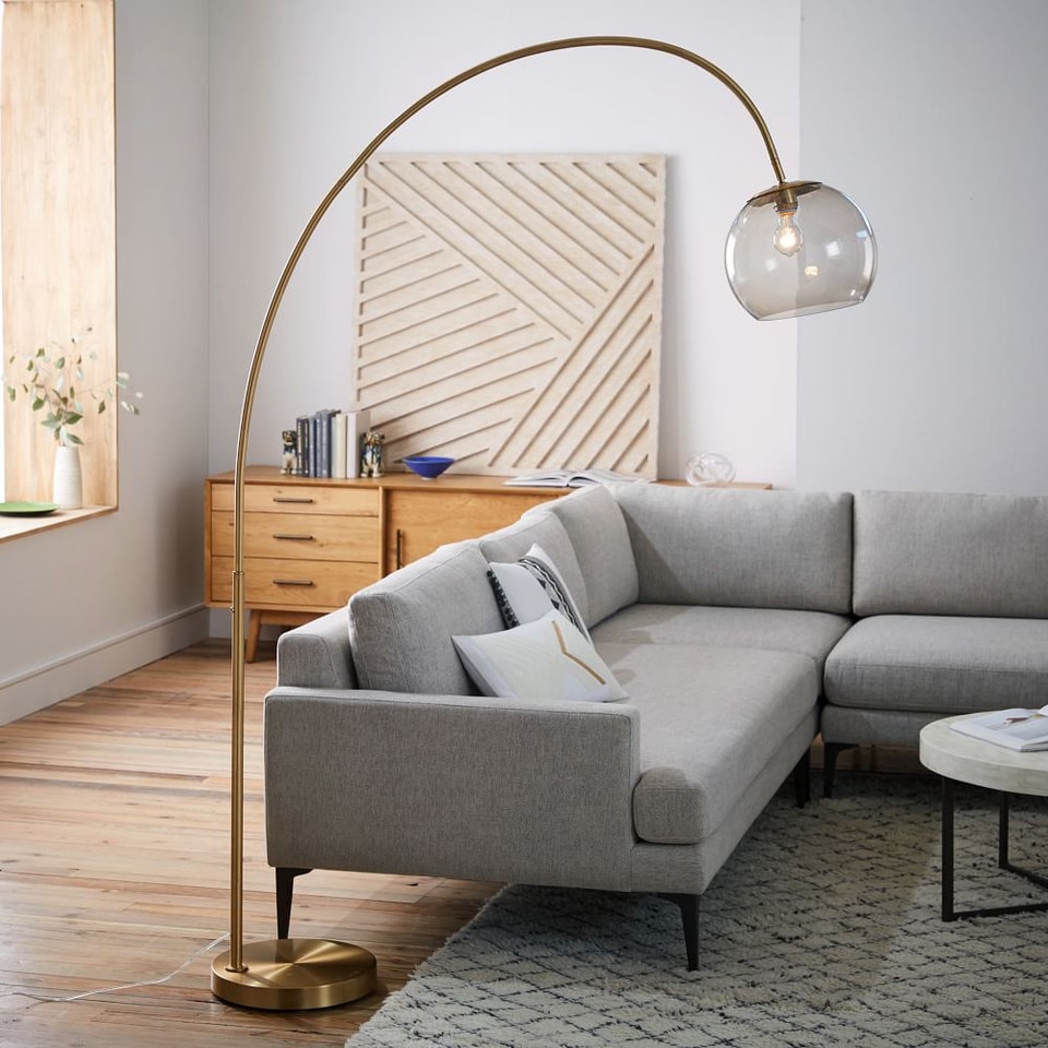 Overarching Acrylic Shade Floor Lamp (193 cm)