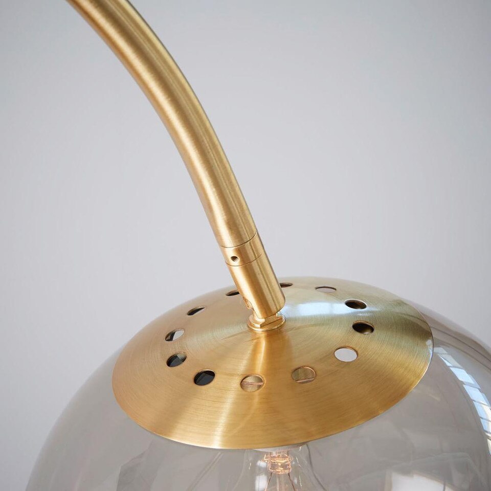 Overarching Acrylic Shade Floor Lamp - Antique Brass/Smoke ...