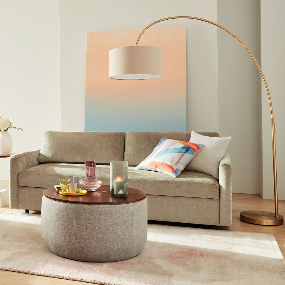 Overarching Linen Shade Floor Lamp | west elm United Kingdom