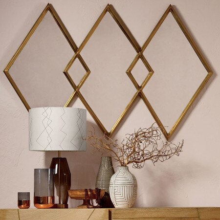 Overlapping Diamonds Mirror West Elm United Kingdom Overlapping Diamonds Mirror West Elm, Diamond Shaped Wall Mirrors Uk
