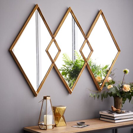 Overlapping Diamonds Mirror West Elm United Kingdom Overlapping Diamonds Mirror West Elm, Diamond Shaped Wall Mirrors Uk