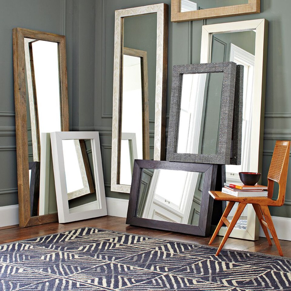 Parsons Floor Mirror - Bone Inlay