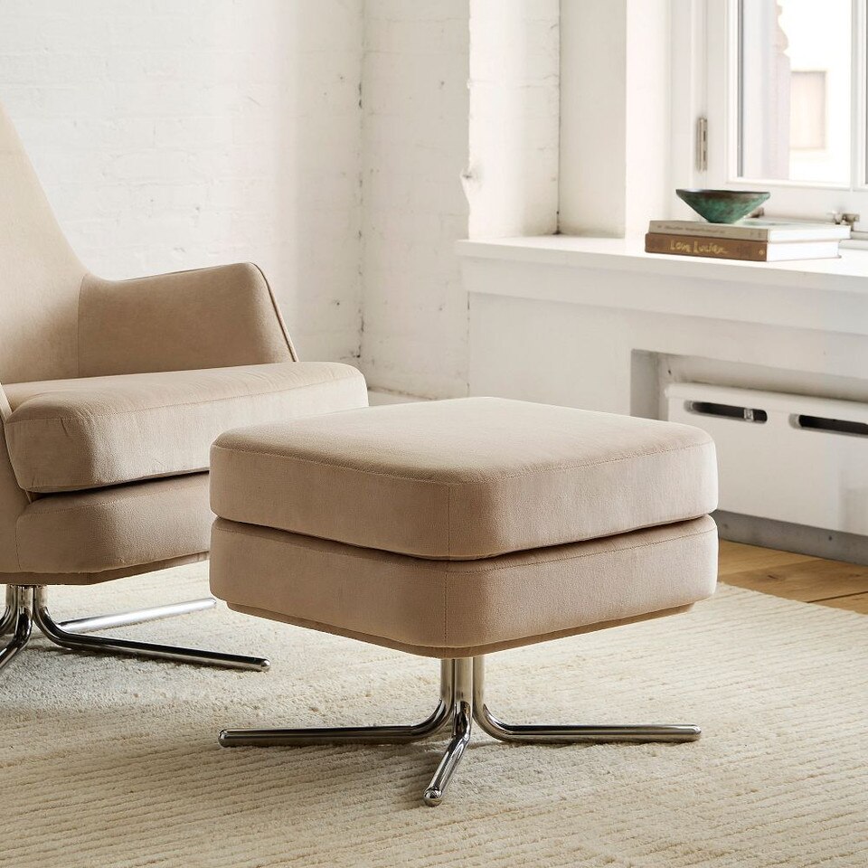 Patchin Swivel Chair Footstool Ottoman