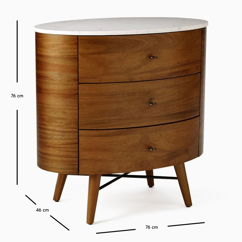 Penelope 3-Drawer Chest (76 cm)