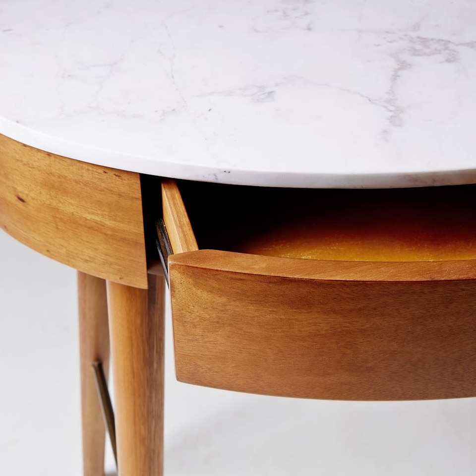 Penelope Mini Desk - Acorn w/ Marble Top