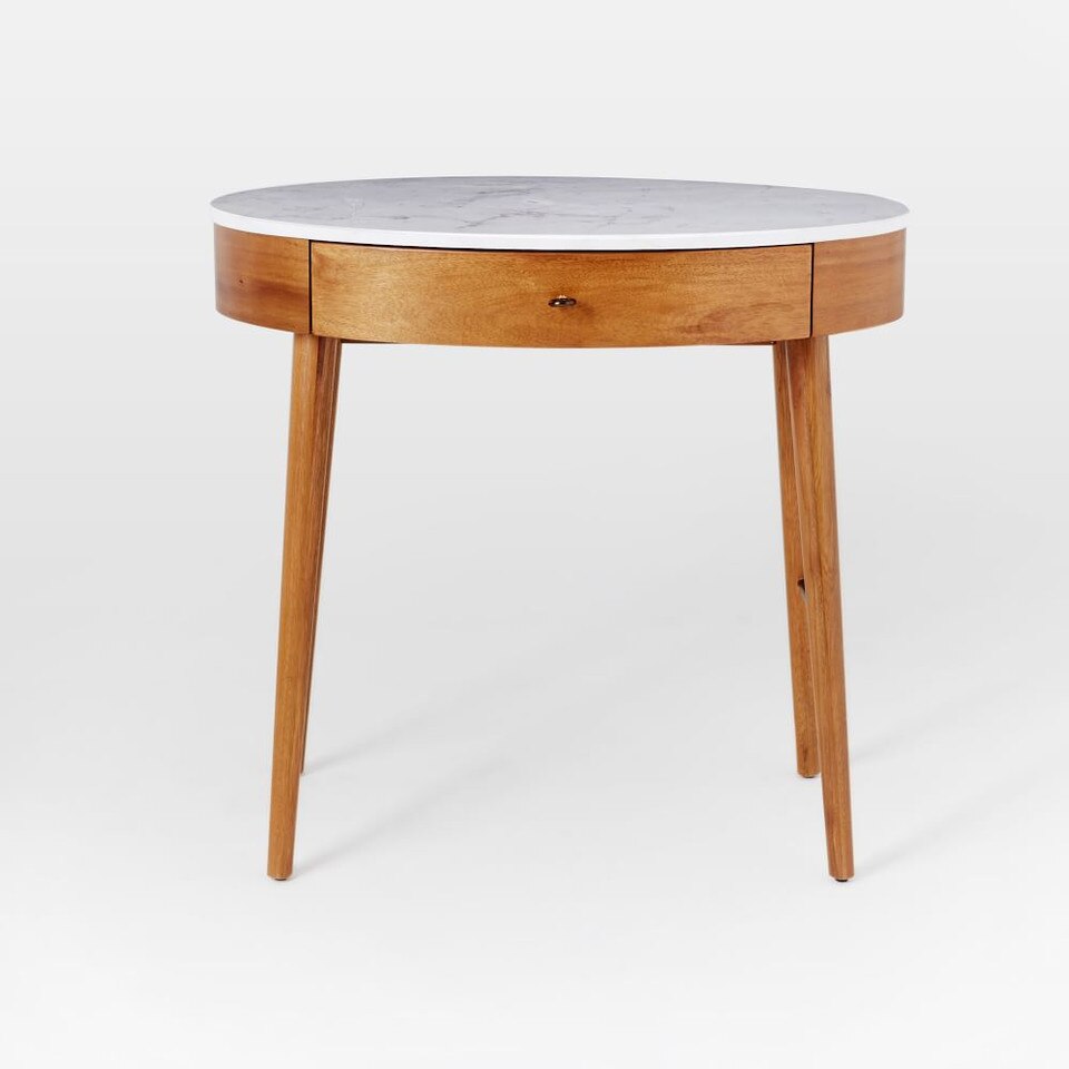 Penelope Mini Desk - Acorn w/ Marble Top
