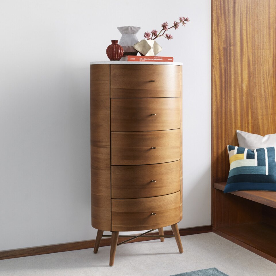 Penelope Narrow 5-Drawer Chest (66 cm)