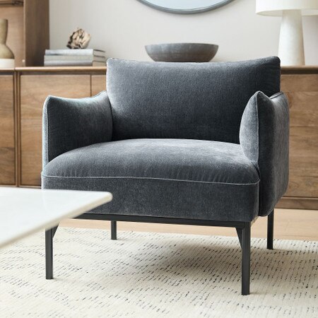 West Elm Penn Chair Olive West Elm Penn Chair Modern Chenille Dark