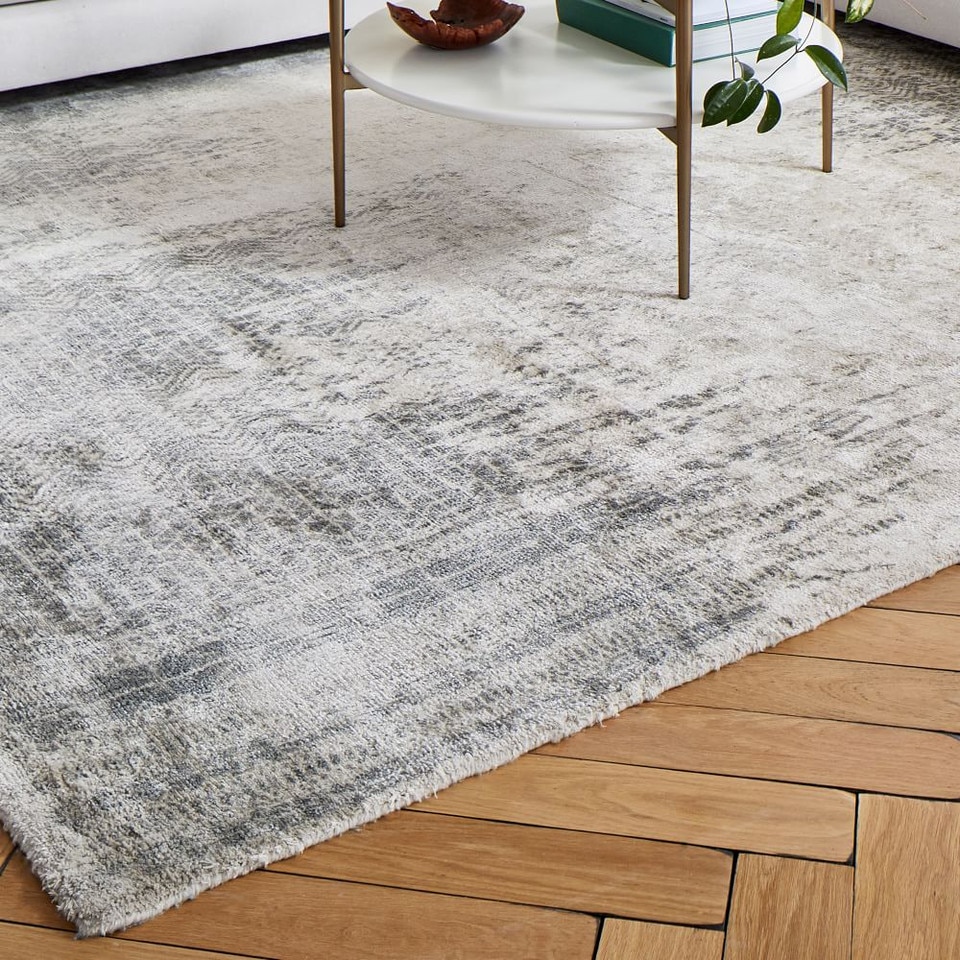 Pharaoh Rug Pearl Grey - Modern Handcrafted Design | West Elm UK