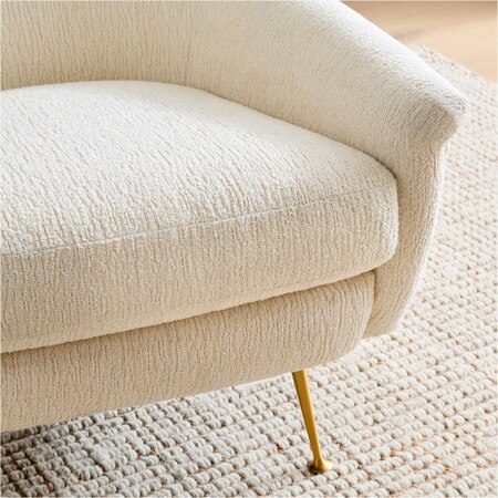 Phoebe Armchair Metal Legs Chunky Boucle, White West Elm UK