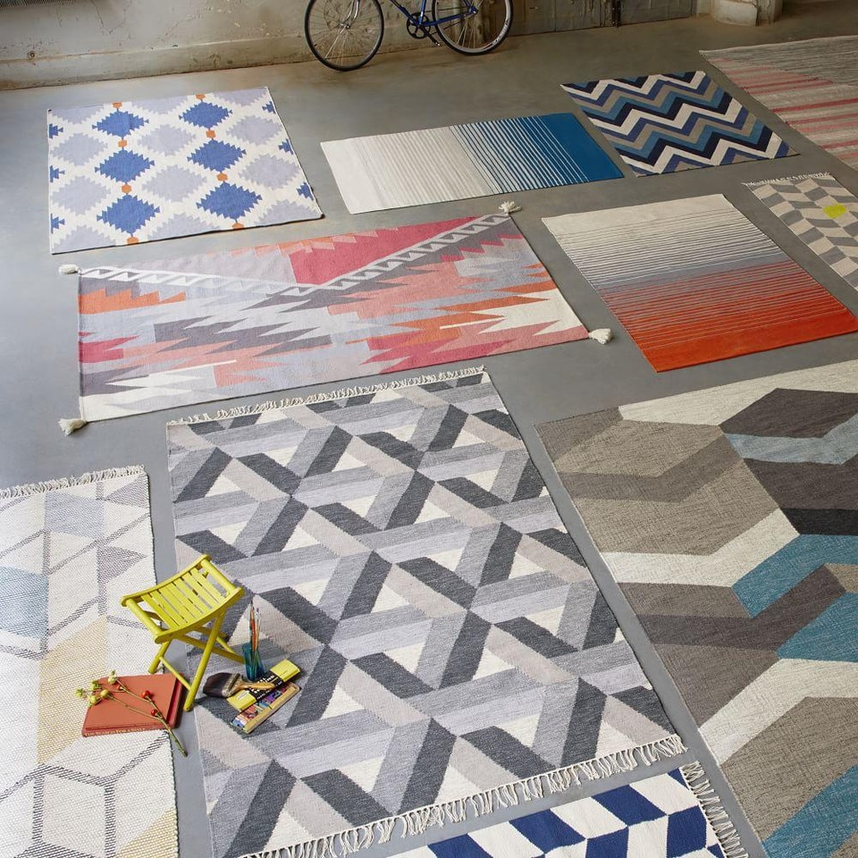 Phoenix Wool Dhurrie Rug - Regal Blue