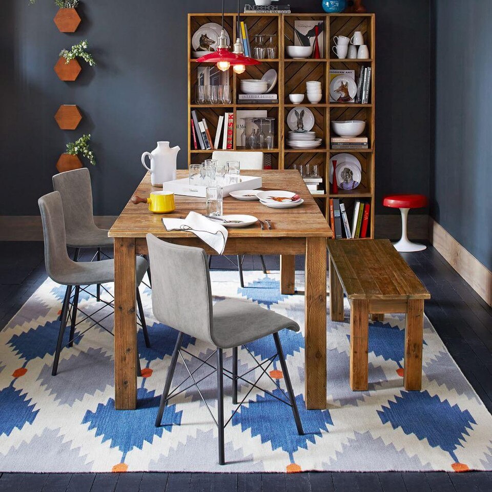 Phoenix Wool Dhurrie Rug - Regal Blue