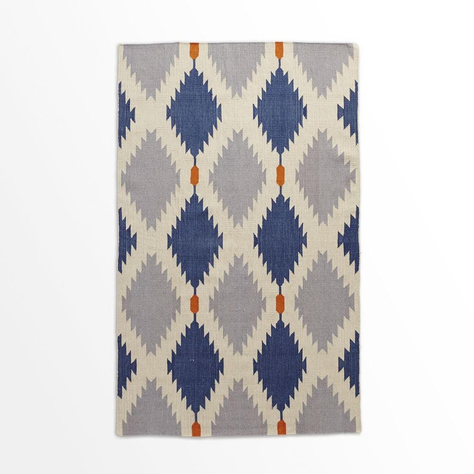 Phoenix Wool Dhurrie Rug - Regal Blue