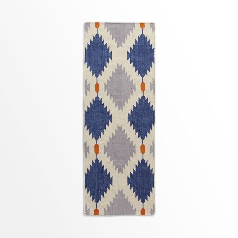 Phoenix Wool Dhurrie Rug - Regal Blue