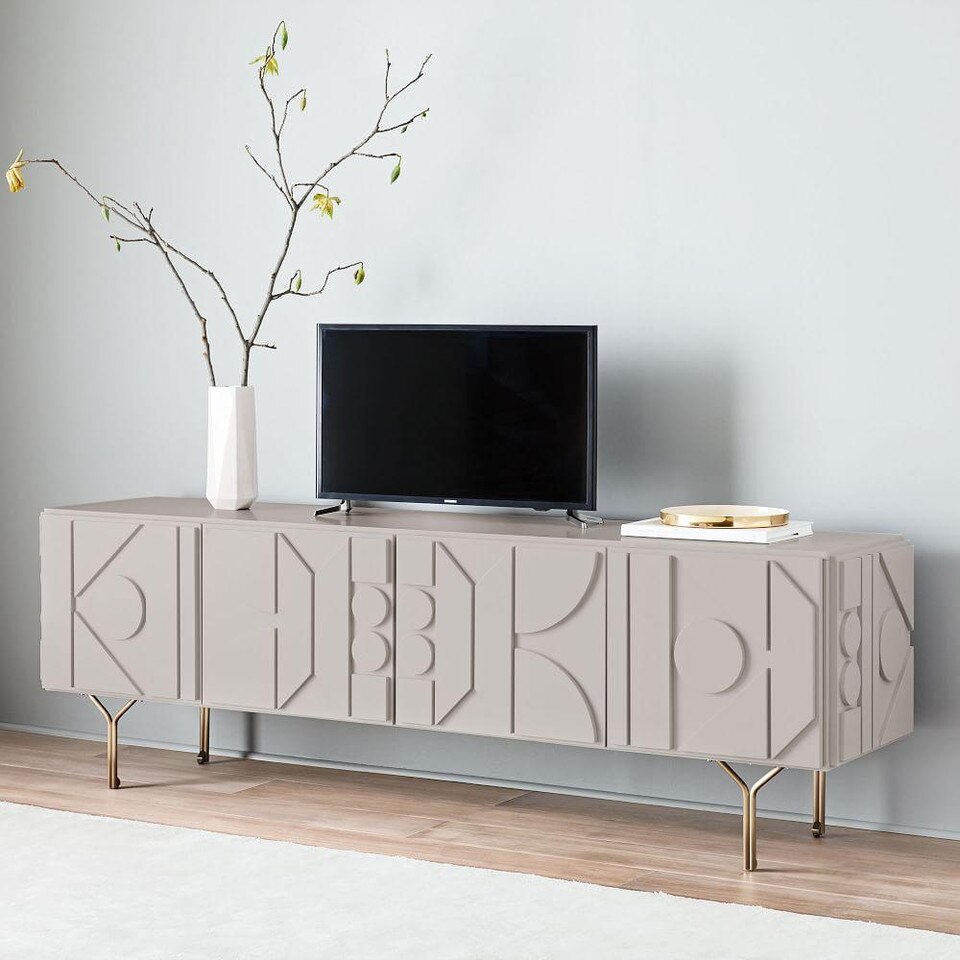 Pictograph Media Console (213 cm) - Flax