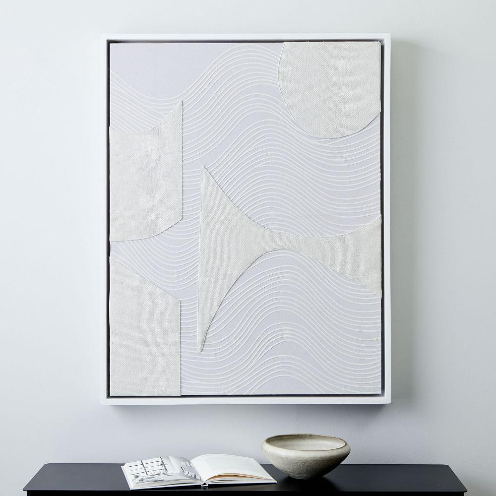 Pieced Fabric Wall Art - White | west 
