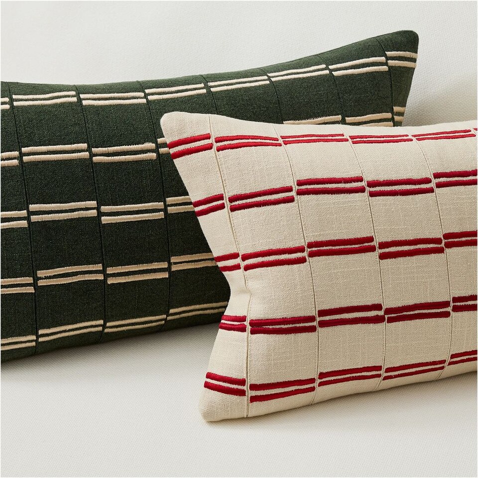 Pieced Offset Stripe Cushion Cover