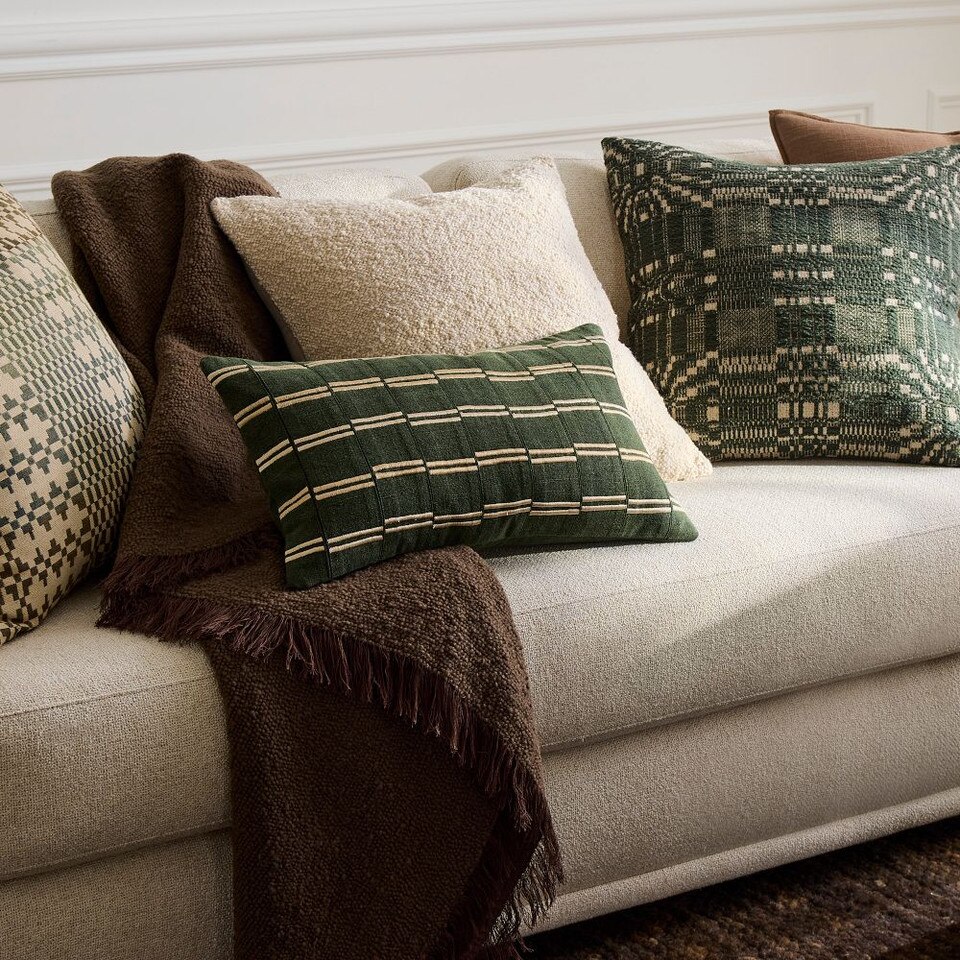 Pieced Offset Stripe Cushion Cover