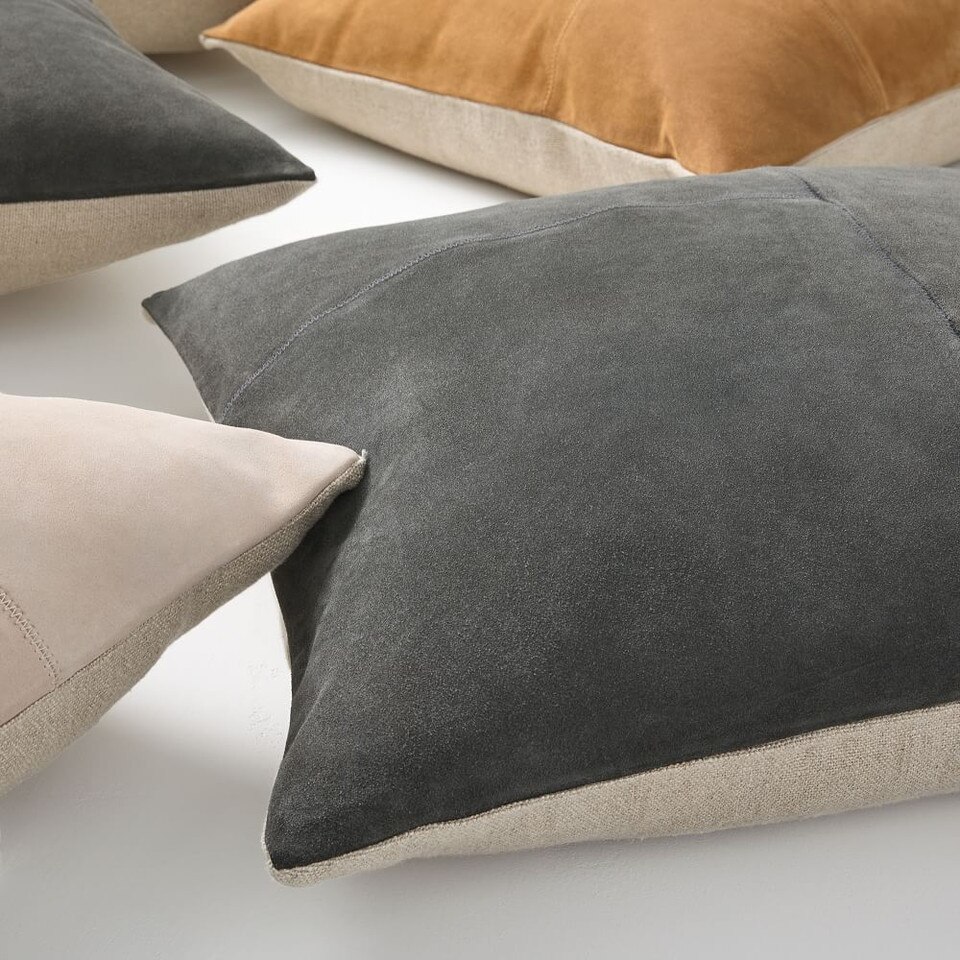 Pieced Suede Cushion Cover