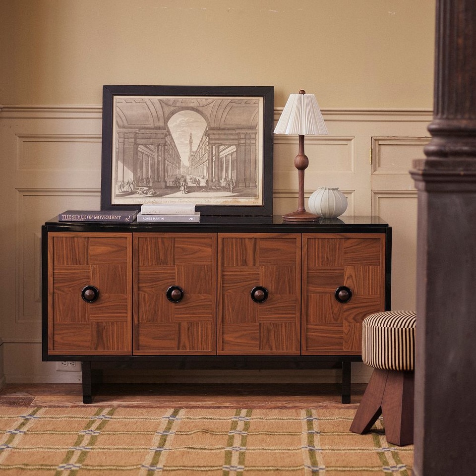 Pierce & Ward Windowpane Checked Handwoven Wool Rug | West Elm UK