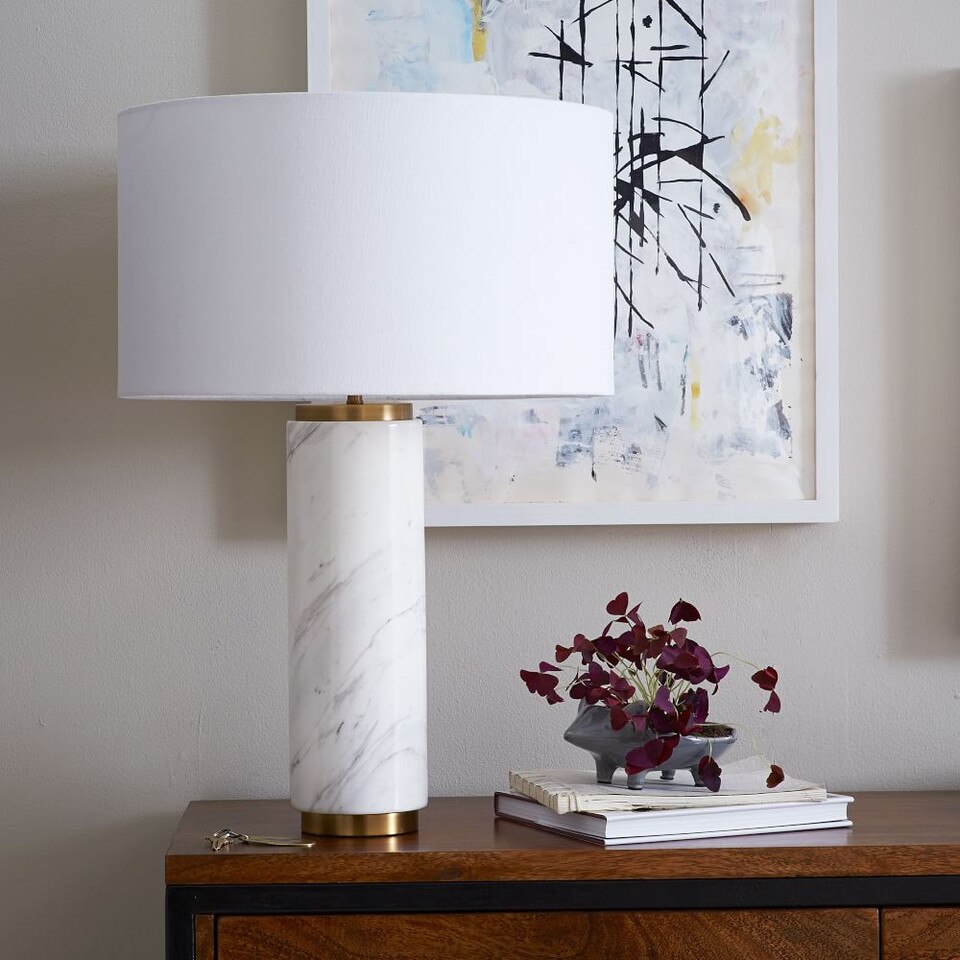 Pillar Table Lamp - Marble