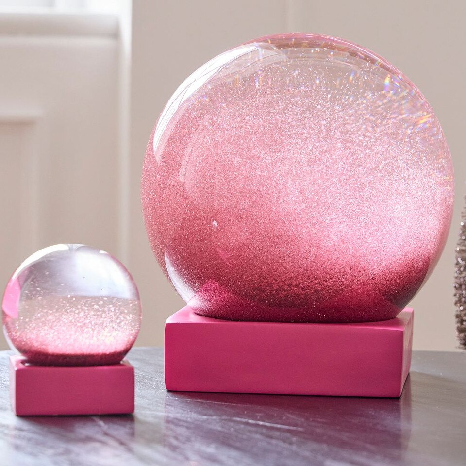 Pink Decorator Snow Globes