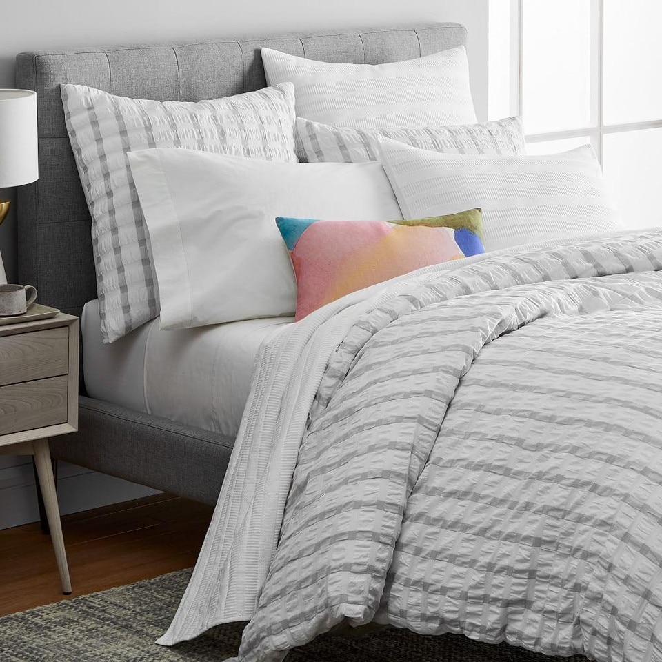 Plaid Seersucker Duvet Cover + Pillowcases