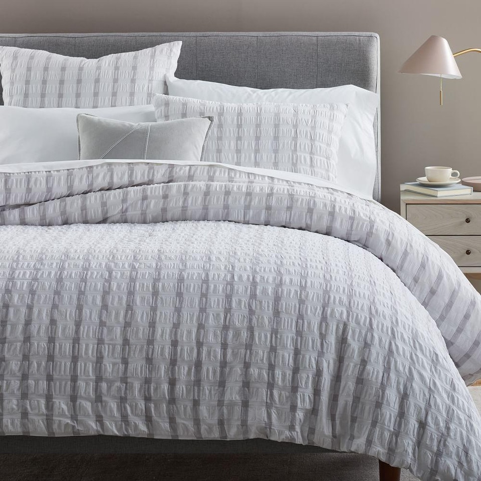 Plaid Seersucker Duvet Cover + Pillowcases