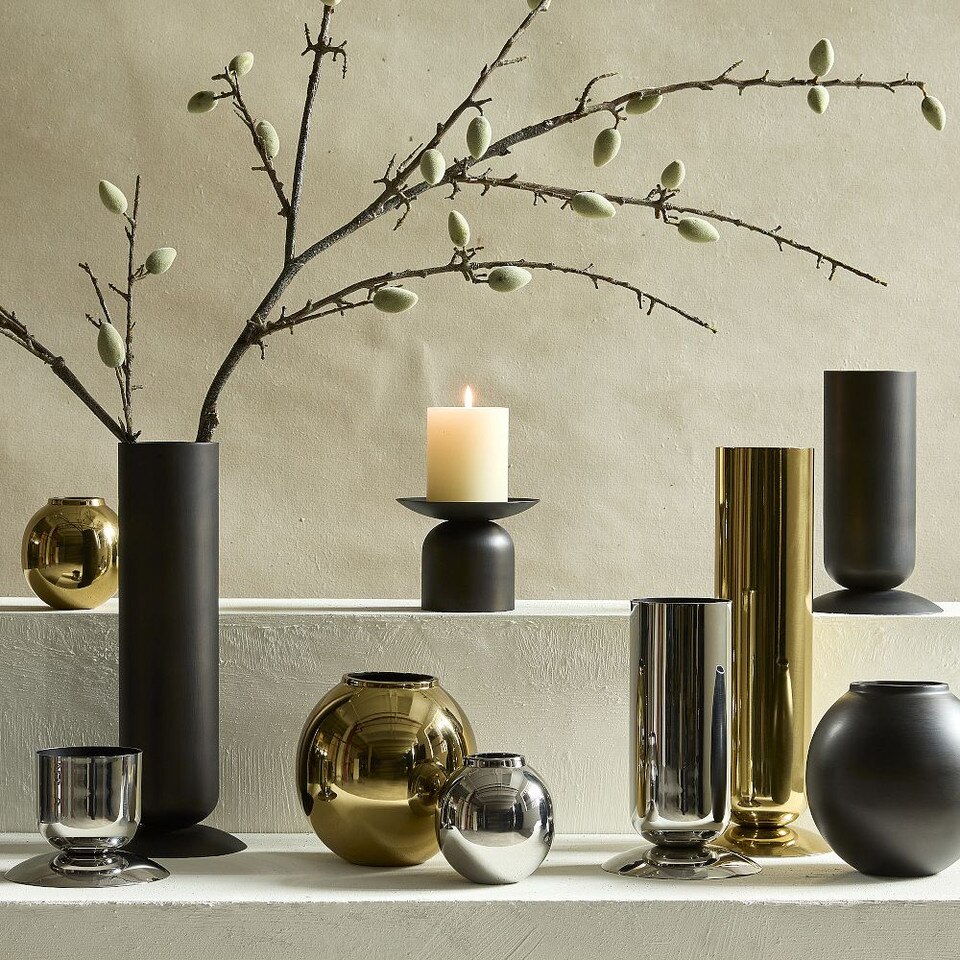 Polished Metal Vases
