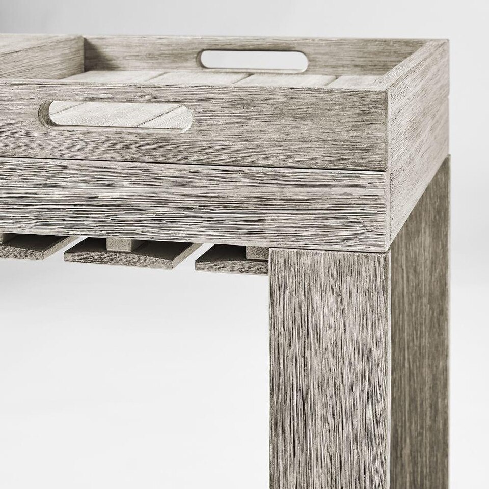 Portside Garden Bar Cart - Weathered Grey