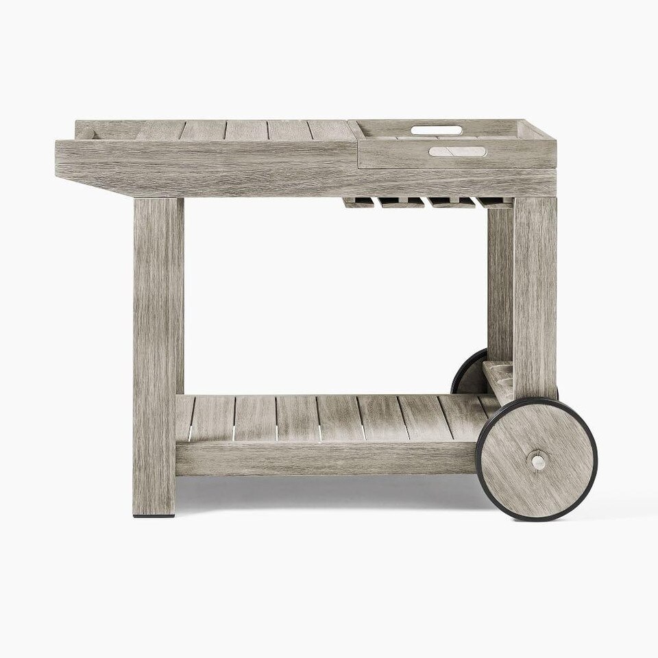 Portside Garden Bar Cart - Weathered Grey