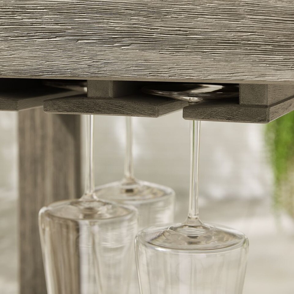 Portside Garden Bar Cart - Weathered Grey