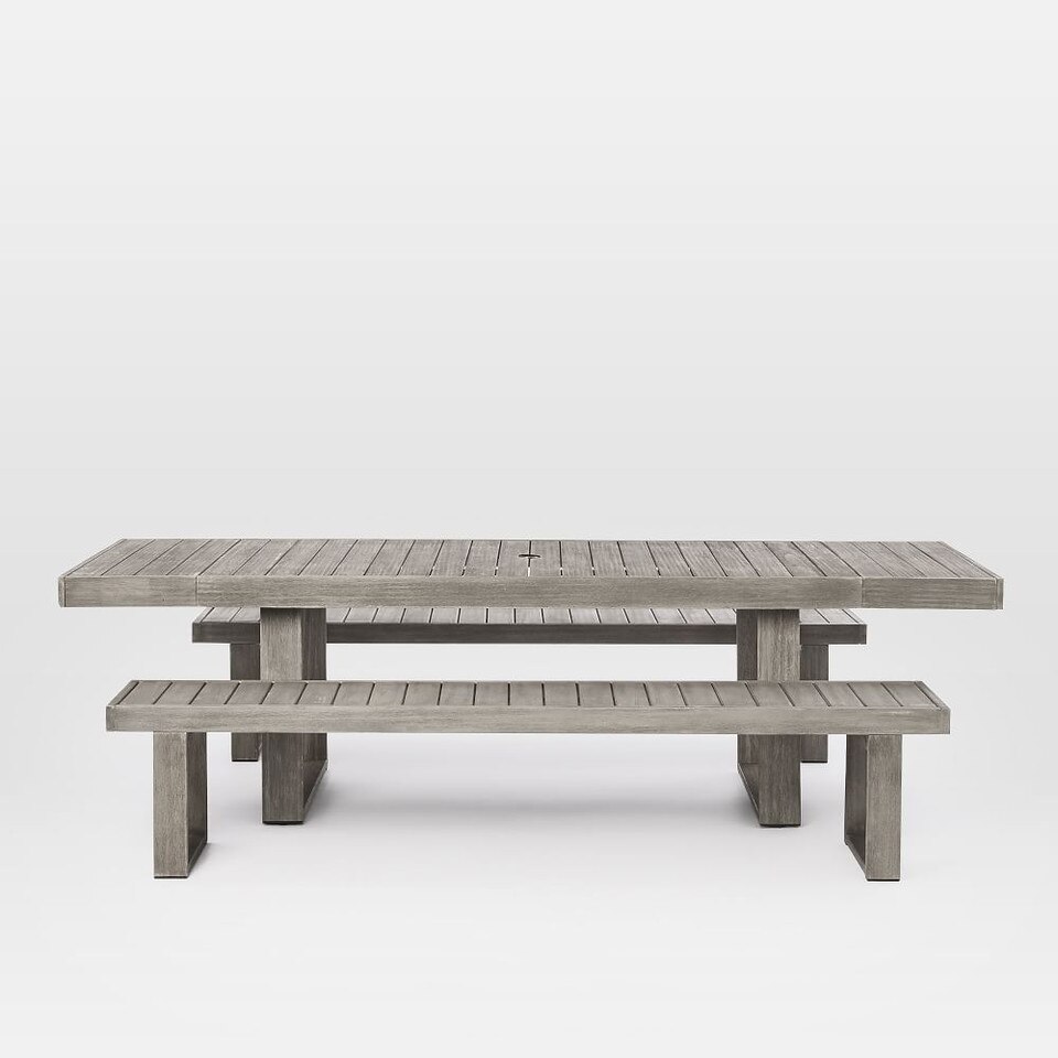 Portside Garden Expandable Dining Table & Benches Set
