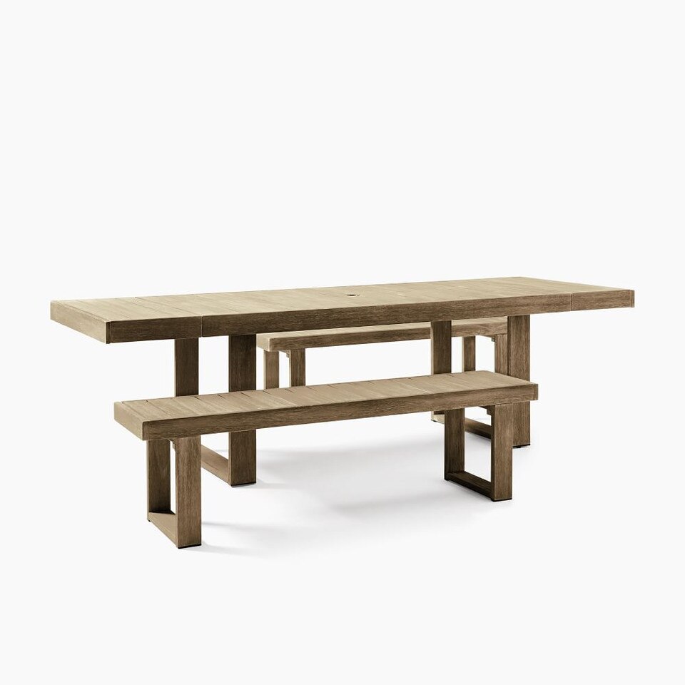 Portside Garden Expandable Dining Table & Benches Set