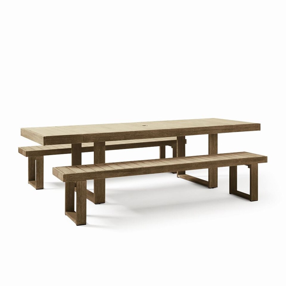 Portside Garden Expandable Dining Table & Benches Set