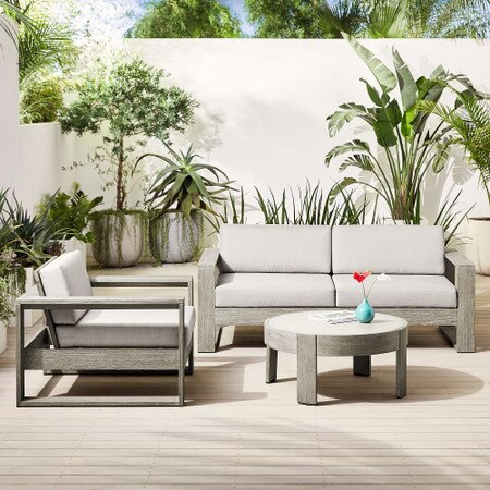 Portside Outdoor Round Concrete Coffee Table Weathered Grey West Elm United Kingdom Portside Outdoor Round Concrete Coffee, Weathered Outdoor Furniture