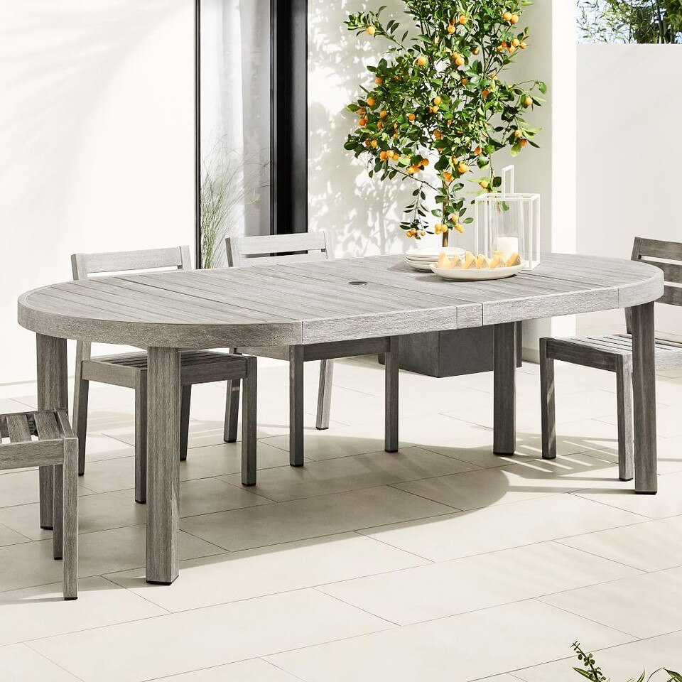Portside Outdoor Round Expandable Dining Table | west elm ...