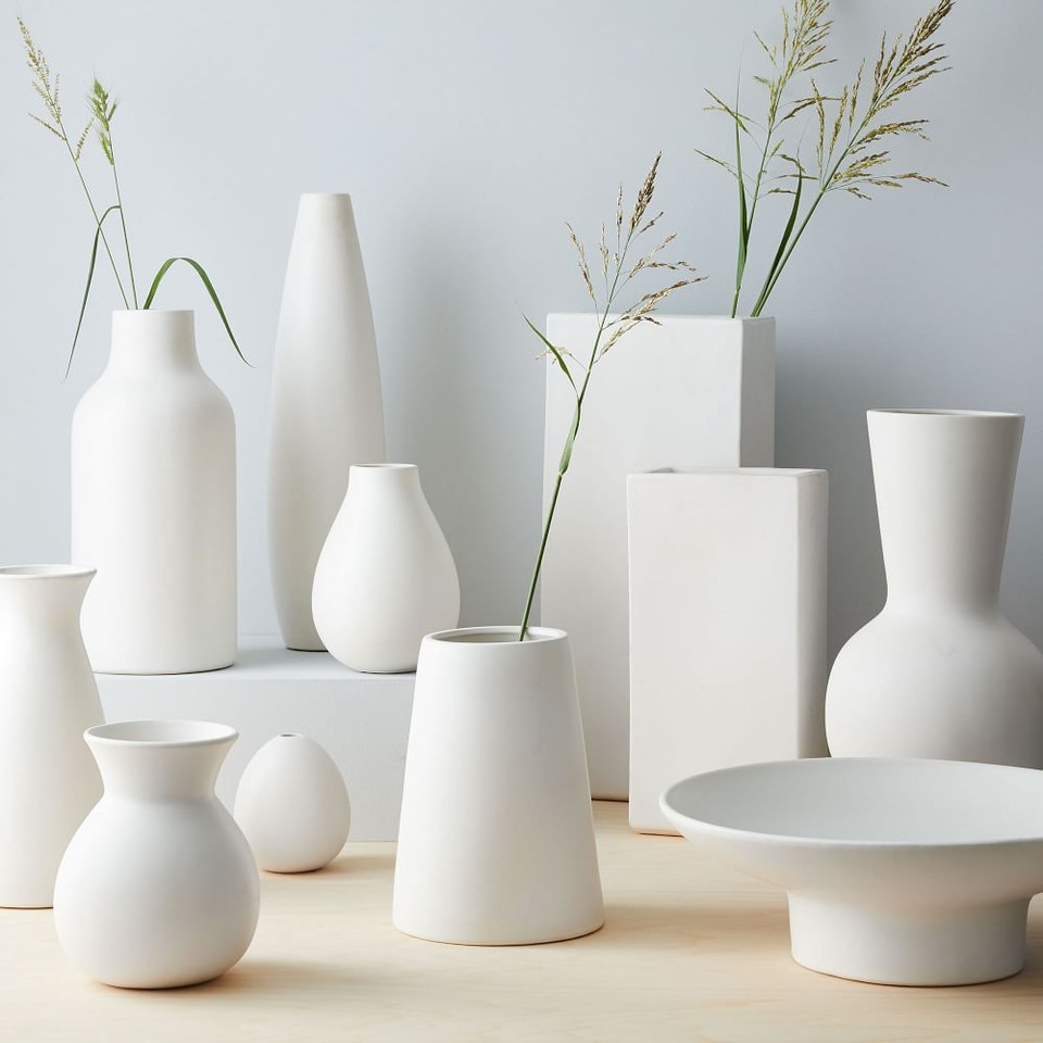 Pure White  Ceramic Vases  west elm United Kingdom