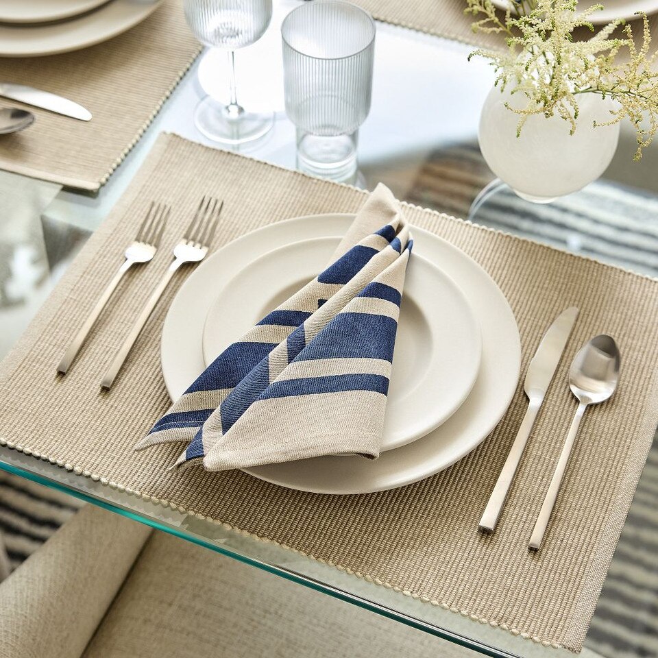 Quincy Block Print Stripe Napkin Sets