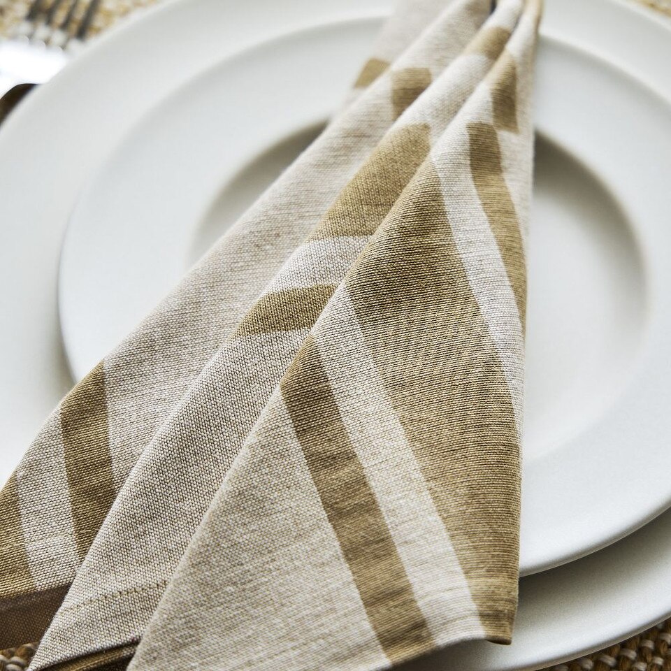 Quincy Block Print Stripe Napkin Sets