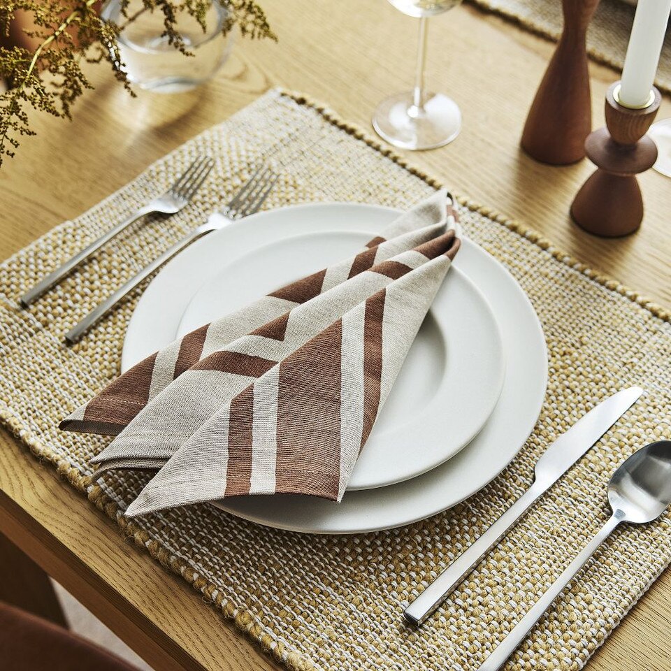 Quincy Block Print Stripe Napkin Sets