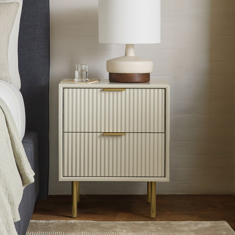 Quinn Closed 2-Drawer Bedside Table (53 cm)
