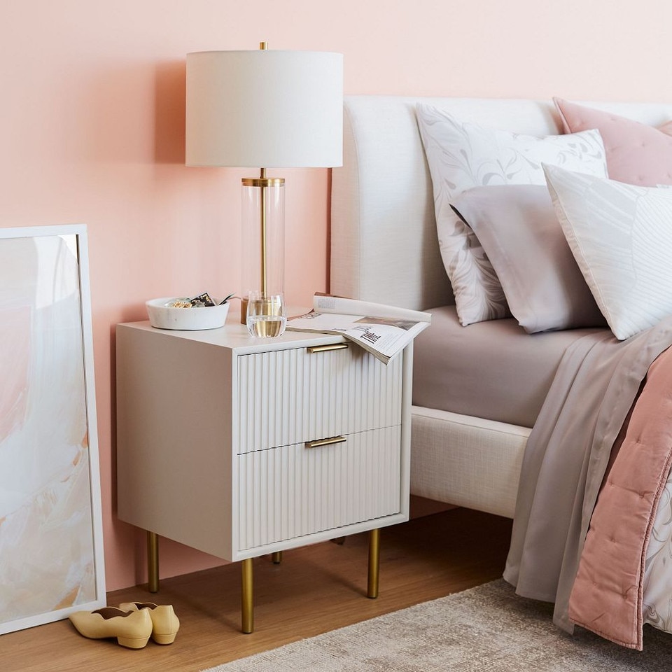 Quinn Closed 2-Drawer Bedside Table (53 cm)