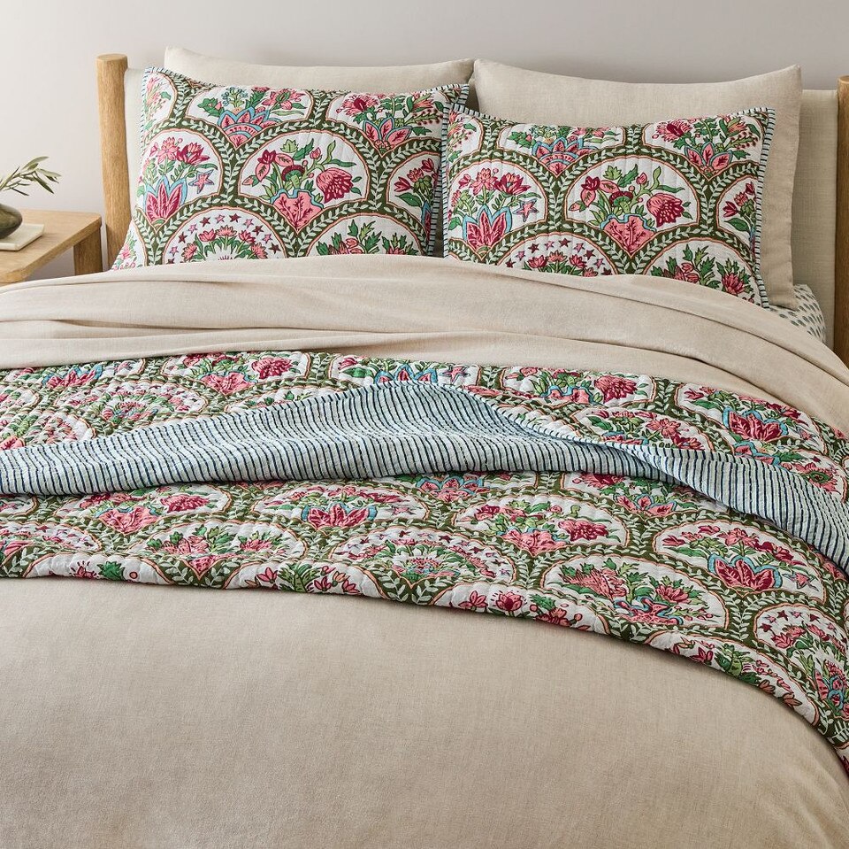 RHODE Mushroom Reversible Bedspread & Pillowcases