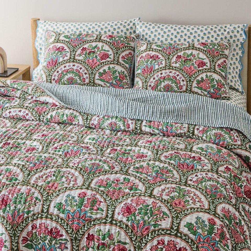 RHODE Mushroom Reversible Bedspread & Pillowcases