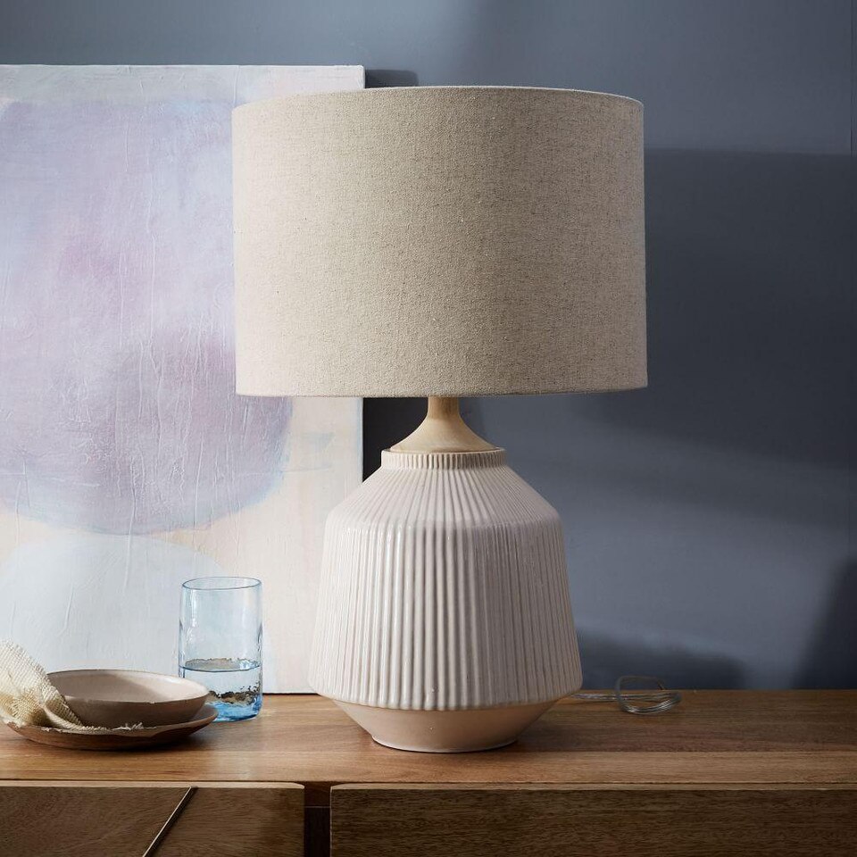 Roar + Rabbit™ Ripple Ceramic Table Lamp, Large (White)