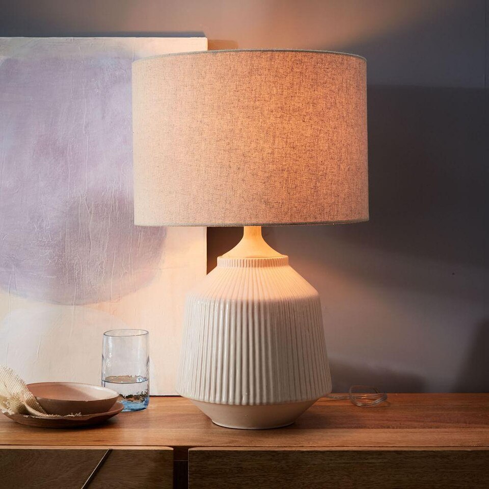 Roar + Rabbit™ Ripple Ceramic Table Lamp, Large (White)